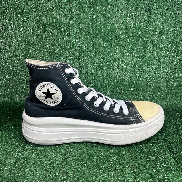 Converse Chucks All Star Move Platform High Tops Classic Black White Women Sz 9 - Picture 6 of 12